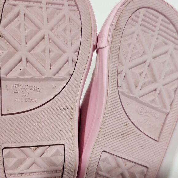 Converse Girl Baby Toddler Pink Leather Size 5 Sneakers - Picture 10 of 11